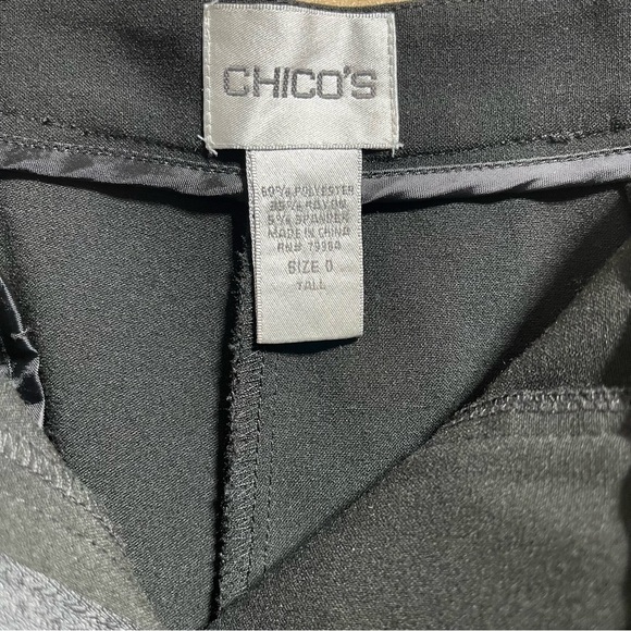 Chico's High Waist Flare Leg Black Trousers Women's Dress Pants Size 0 Tall - Picture 7 of 8